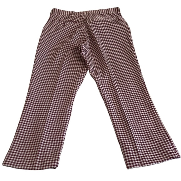 New Vintage Farah Houndstooth Print Red and White Plaid Pants 32/30 - Picture 3 of 9